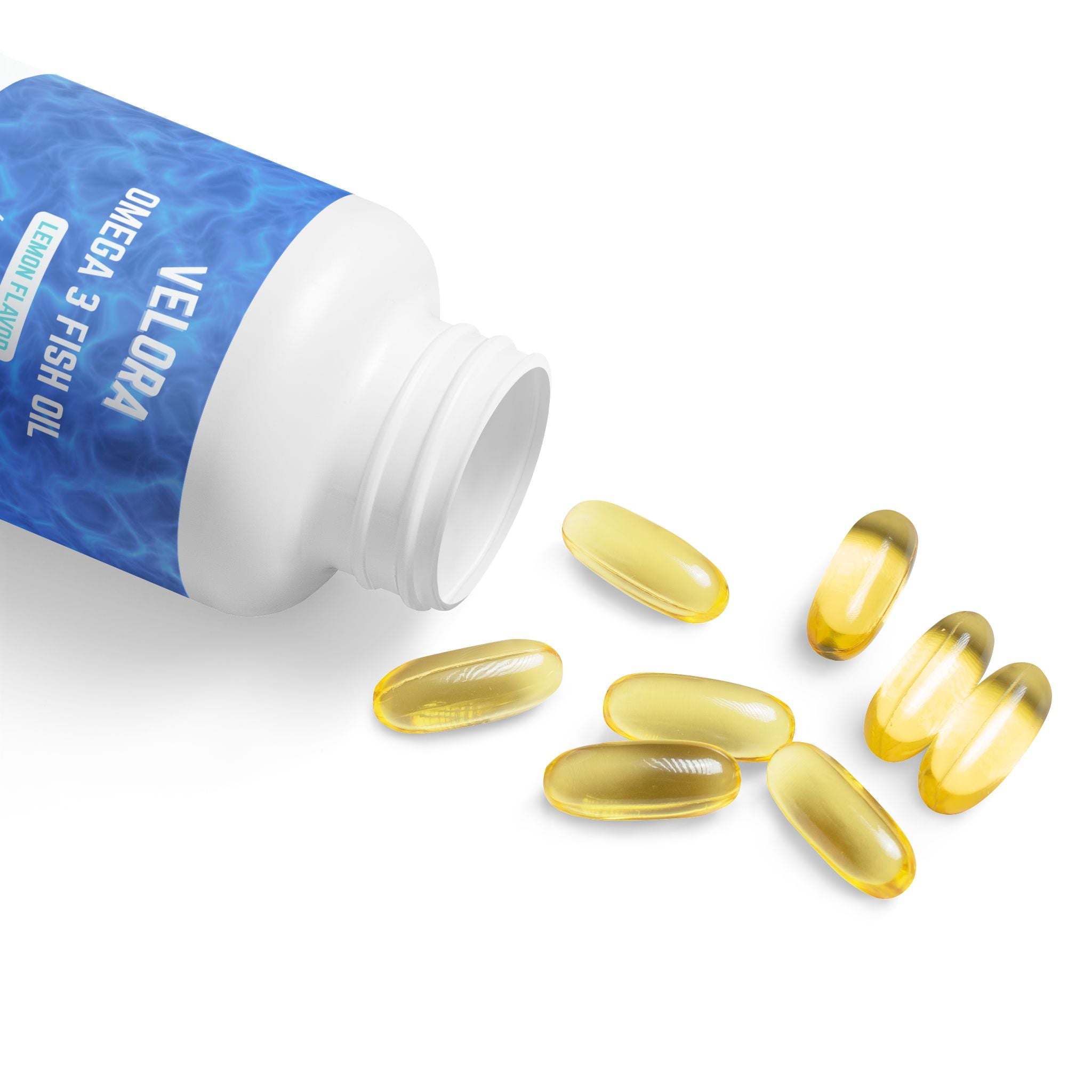 VELORA Omega-3 Fish Oil Softgels – Heart, Brain &amp; Skin Support (60 Softgels)