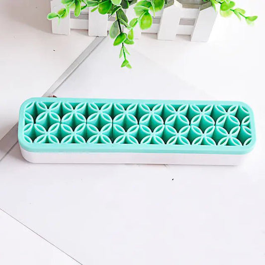 Cosmetic Organizer Box with Silicone Makeup Brush Holder - Premium Supplements