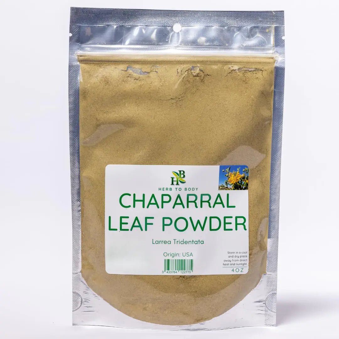 Herb To Body Premium Chaparral Leaf Powder (Larrea Tridentata) - 4oz Resellable Pouch | Premium Herbal Supplement - Premium Supplements
