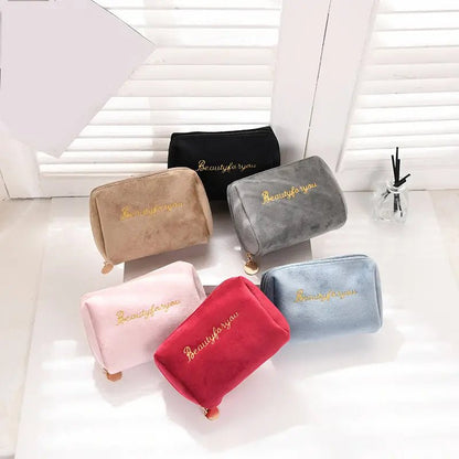 Velvet Cosmetic Bag for Makeup and Toiletries Storage - Premium Supplements