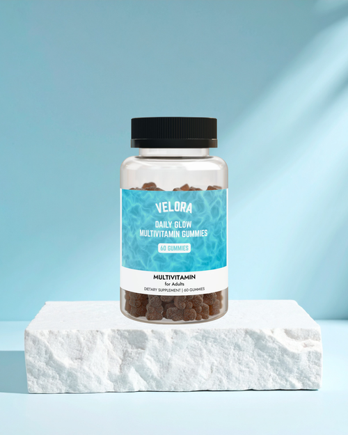 VELORA Daily Glow Multivitamin Gummies – Essential Vitamins for Energy, Immunity & Wellness (60 Gummies)