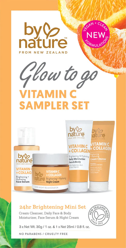 By Nature Glow To Go Vitamin C Sampler Skincare Set - Skin Care Set Travel Size Skincare Gift Set Skin Care Sets & Kits Skincare Kits Travel Skincare Skincare Sets Face Care Set for Women & Men - Premium Supplements