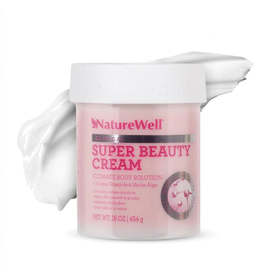NATURE WELL Clinical Super Beauty Cream for Face & Body Ultimate Beauty Solution Featuring Collagen Tripeptides That Provides Intense Hydration While Leaving Skin Beautifully Plump 16 Oz - Premium Supplements