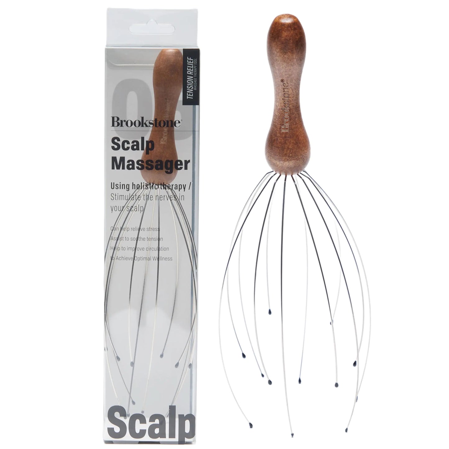 Brookstone Scalp Massager Head Scratcher Massager Whisk Relieve Tension and Stress in Your Head and Scalp - Premium Supplements