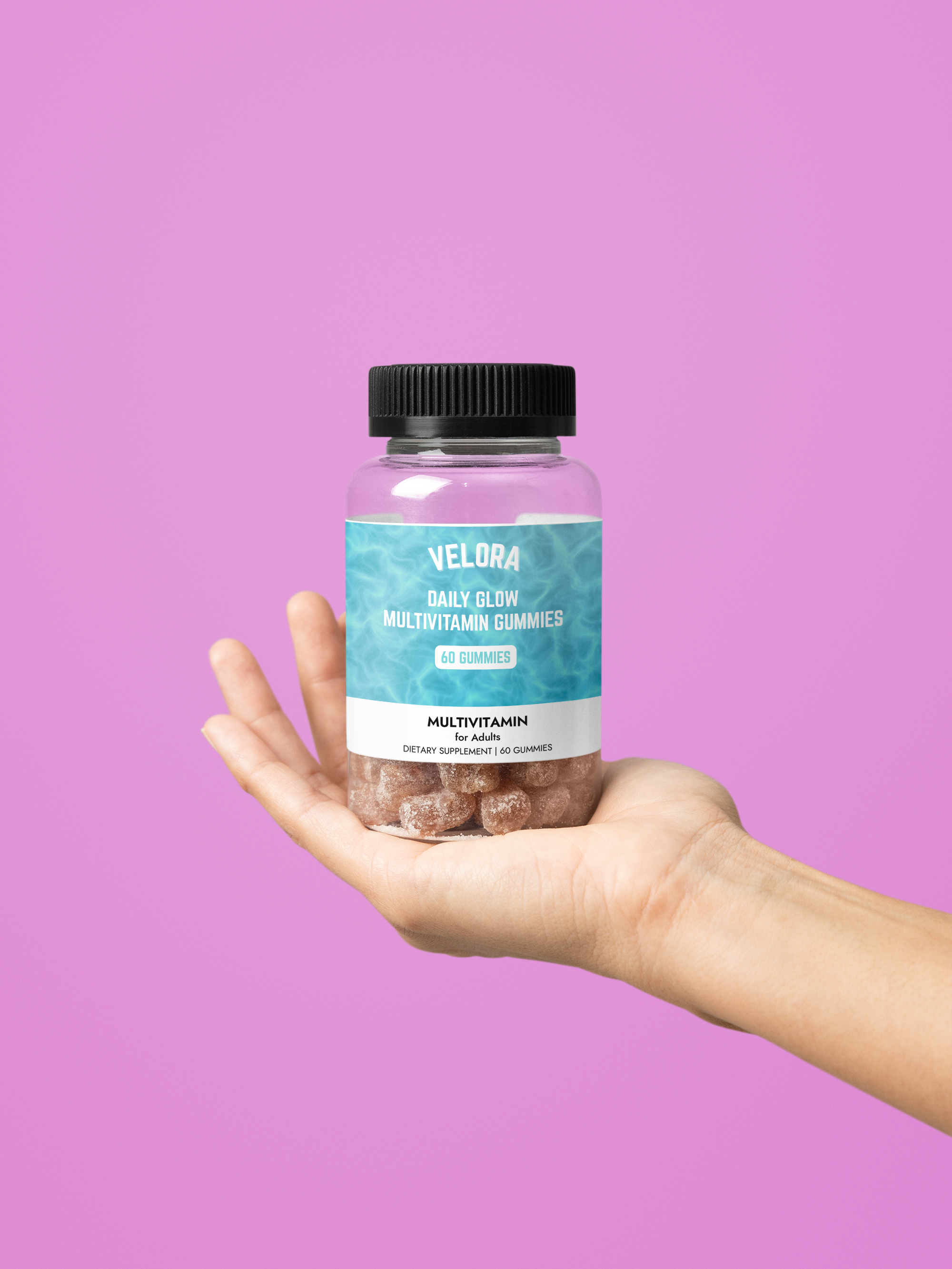 VELORA Daily Glow Multivitamin Gummies – Essential Vitamins for Energy, Immunity & Wellness (60 Gummies)