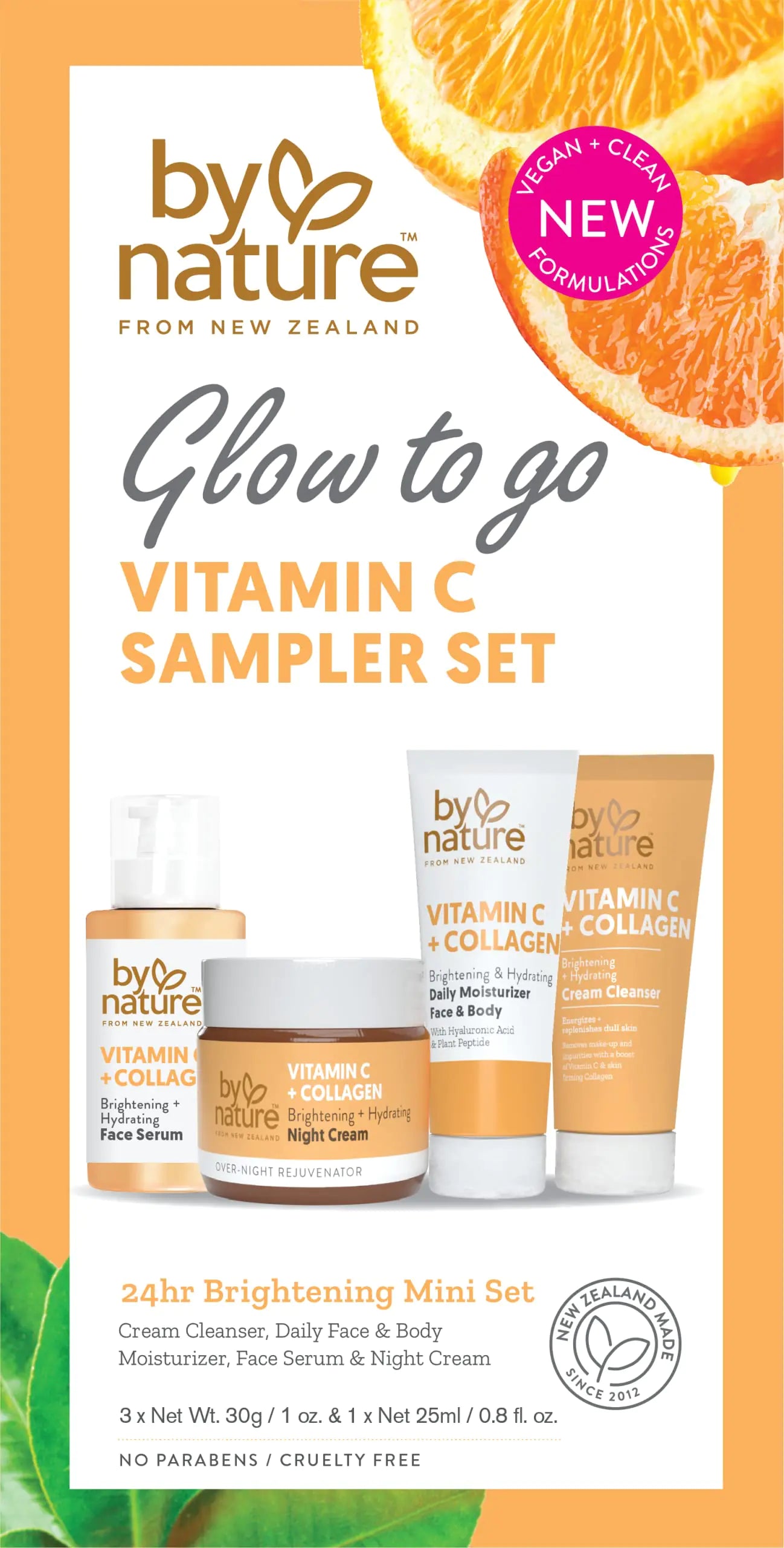 By Nature Glow To Go Vitamin C Sampler Skincare Set - Skin Care Set Travel Size Skincare Gift Set Skin Care Sets & Kits Skincare Kits Travel Skincare Skincare Sets Face Care Set for Women & Men - Premium Supplements