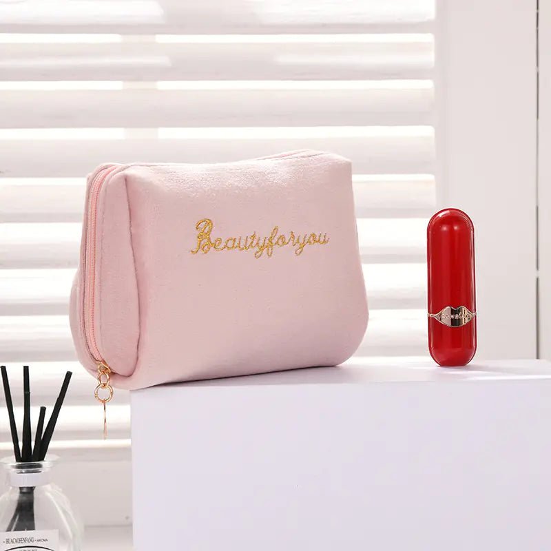 Velvet Cosmetic Bag for Makeup and Toiletries Storage - Premium Supplements