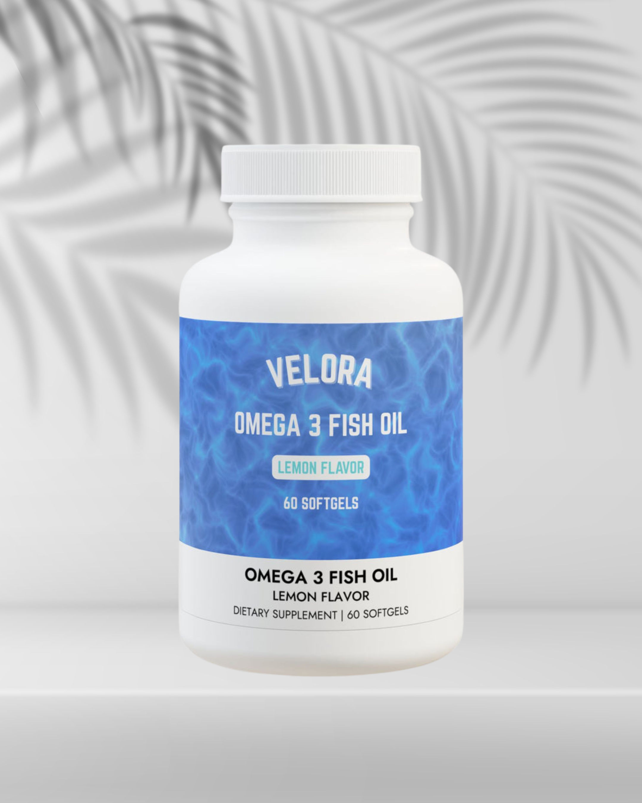 VELORA Omega-3 Fish Oil Softgels – Heart, Brain &amp; Skin Support (60 Softgels)