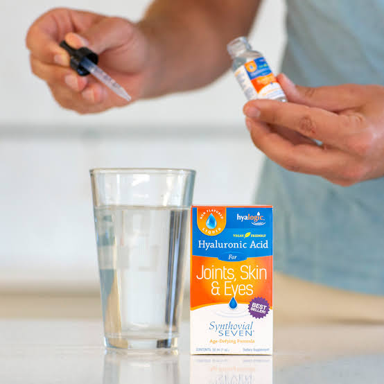 Hyalogic Liquid Synthovial Seven – 1oz Oral Hyaluronic Acid Supplement with Bonus Lip Balm Stick for Skin, Body & Lip Hydration