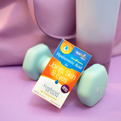 Hyalogic Liquid Synthovial Seven – 1oz Oral Hyaluronic Acid Supplement with Bonus Lip Balm Stick for Skin, Body & Lip Hydration