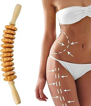 Mikako Curved Wood Massage Roller – Waist & Thigh Body Shaping, Lymphatic Drainage & Muscle Tension Relief
