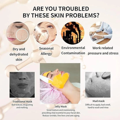 Nielies Luxe Hydro Jelly Mask – Collagen-Infused Moisturizing & Hydrating Facial Treatment, 23 fl oz