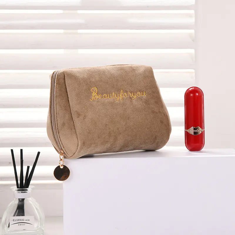 Velvet Cosmetic Bag for Makeup and Toiletries Storage - Premium Supplements